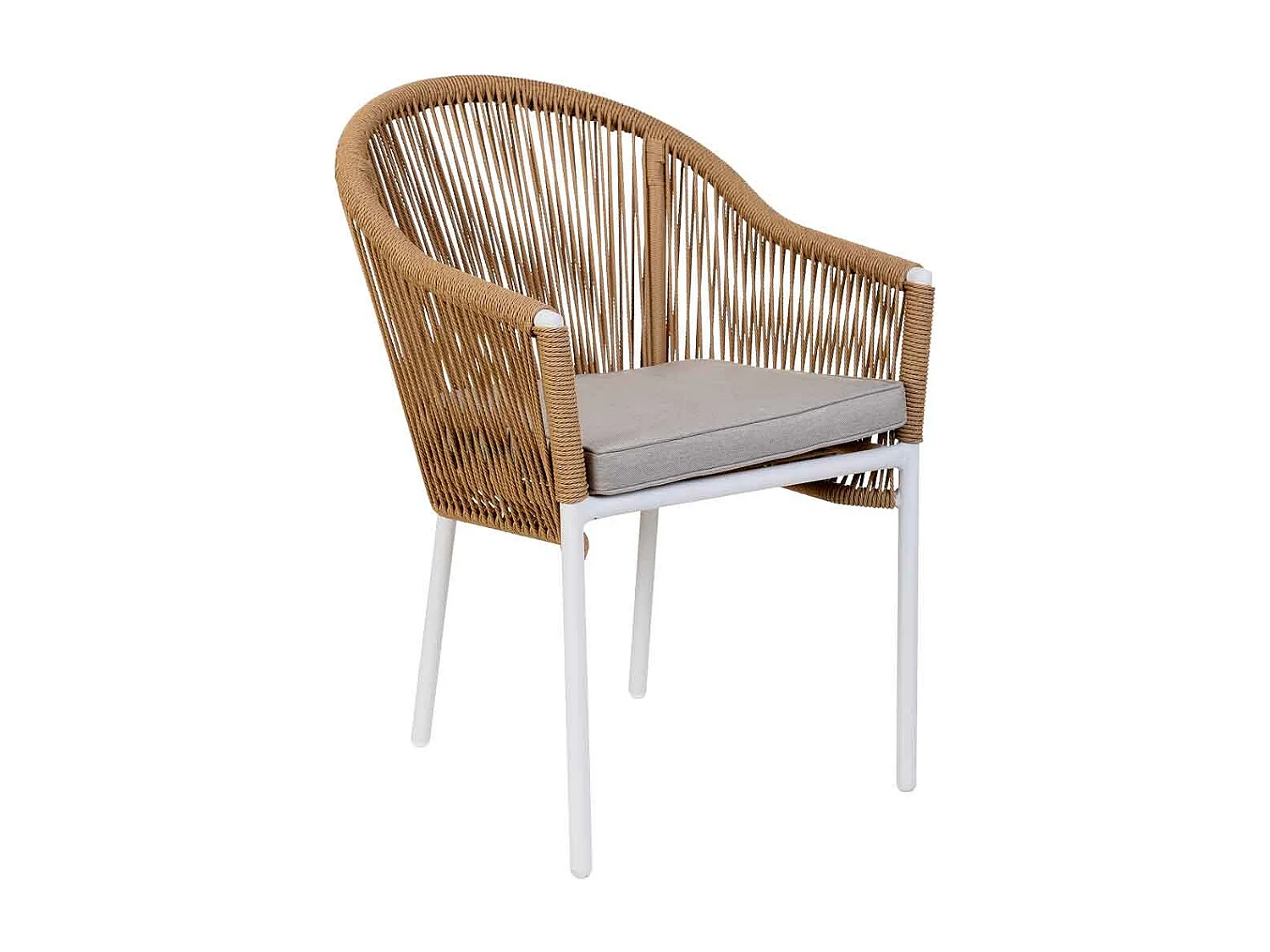 Chaise en rotin synthétique beige 57x63x84,5
