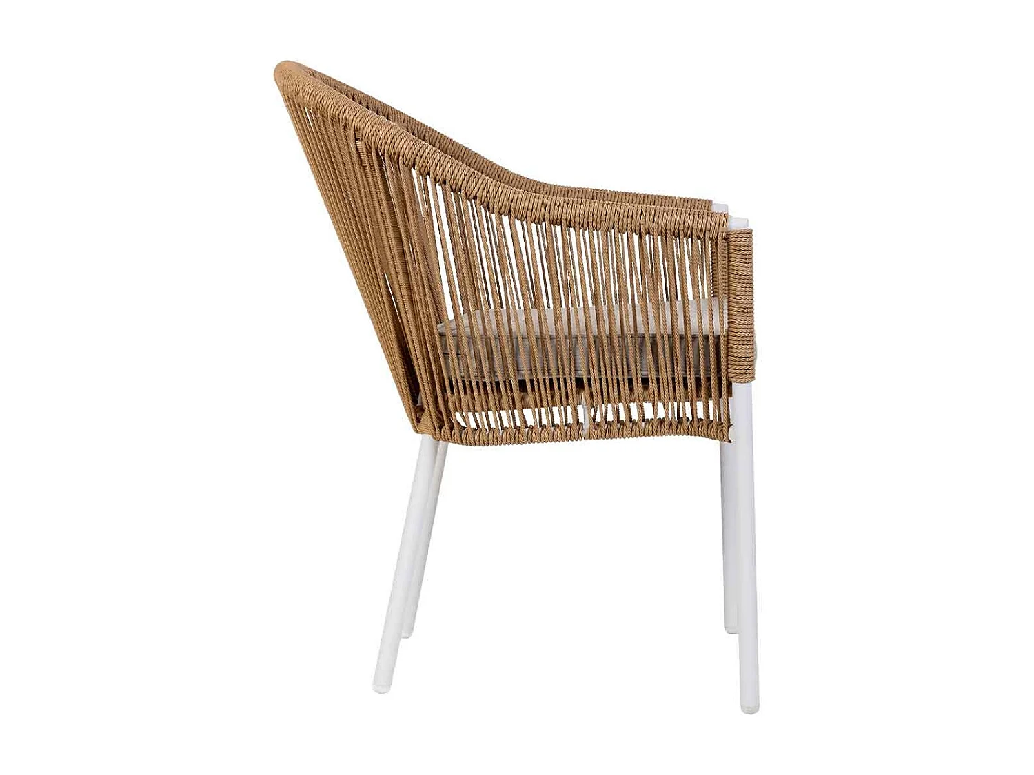 Chaise en rotin synthétique beige 57x63x84,5