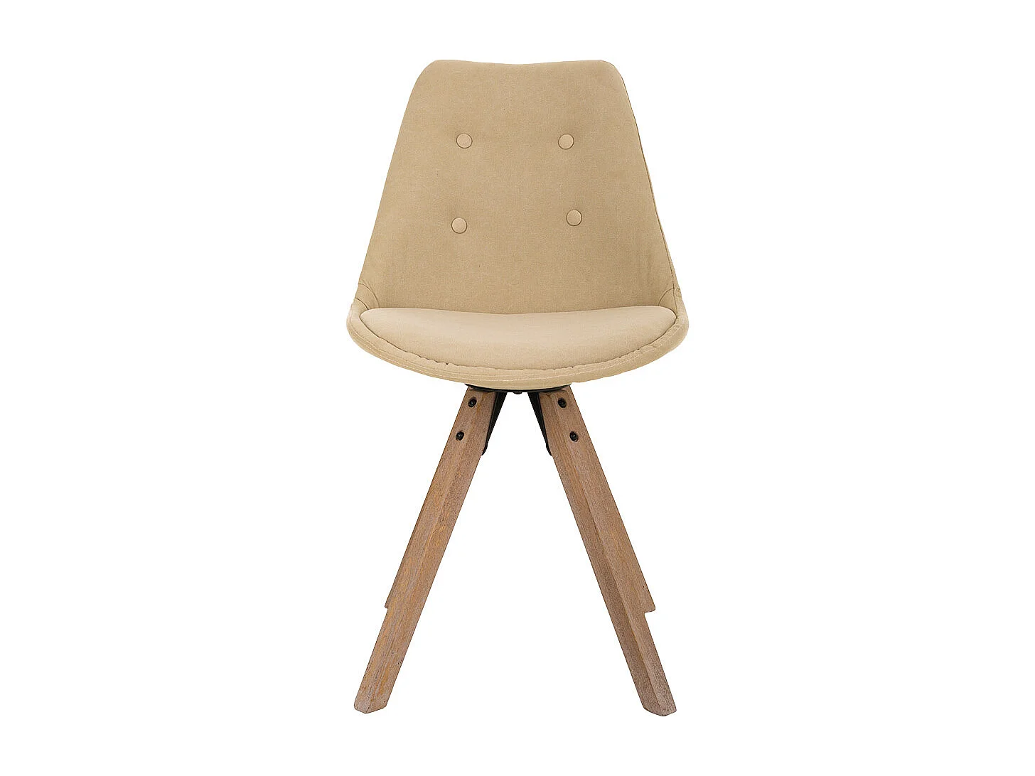 Cremefarbener Holzstuhl 48x44x47/84h cm