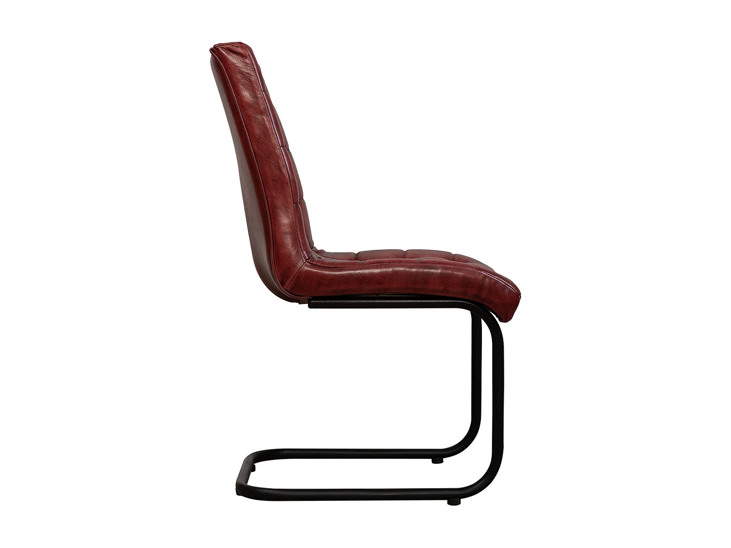 Brauner Lederpolsterstuhl, 41x50x94H cm