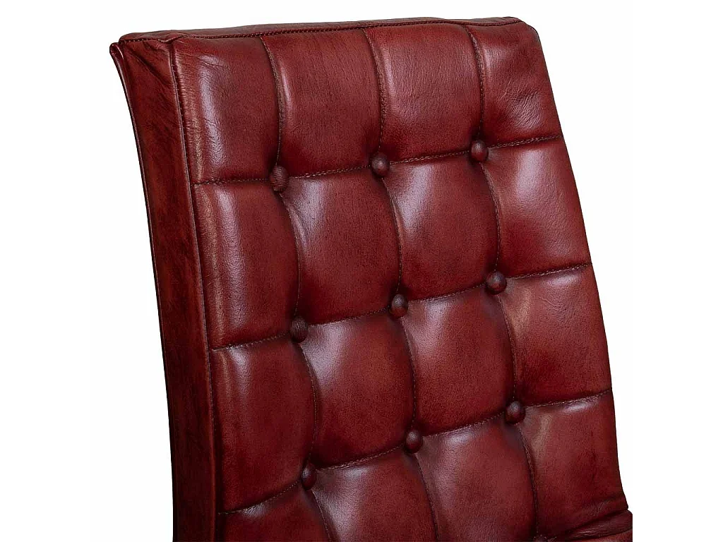 Cadeira estofada em pele castanha 41x50x94h cm