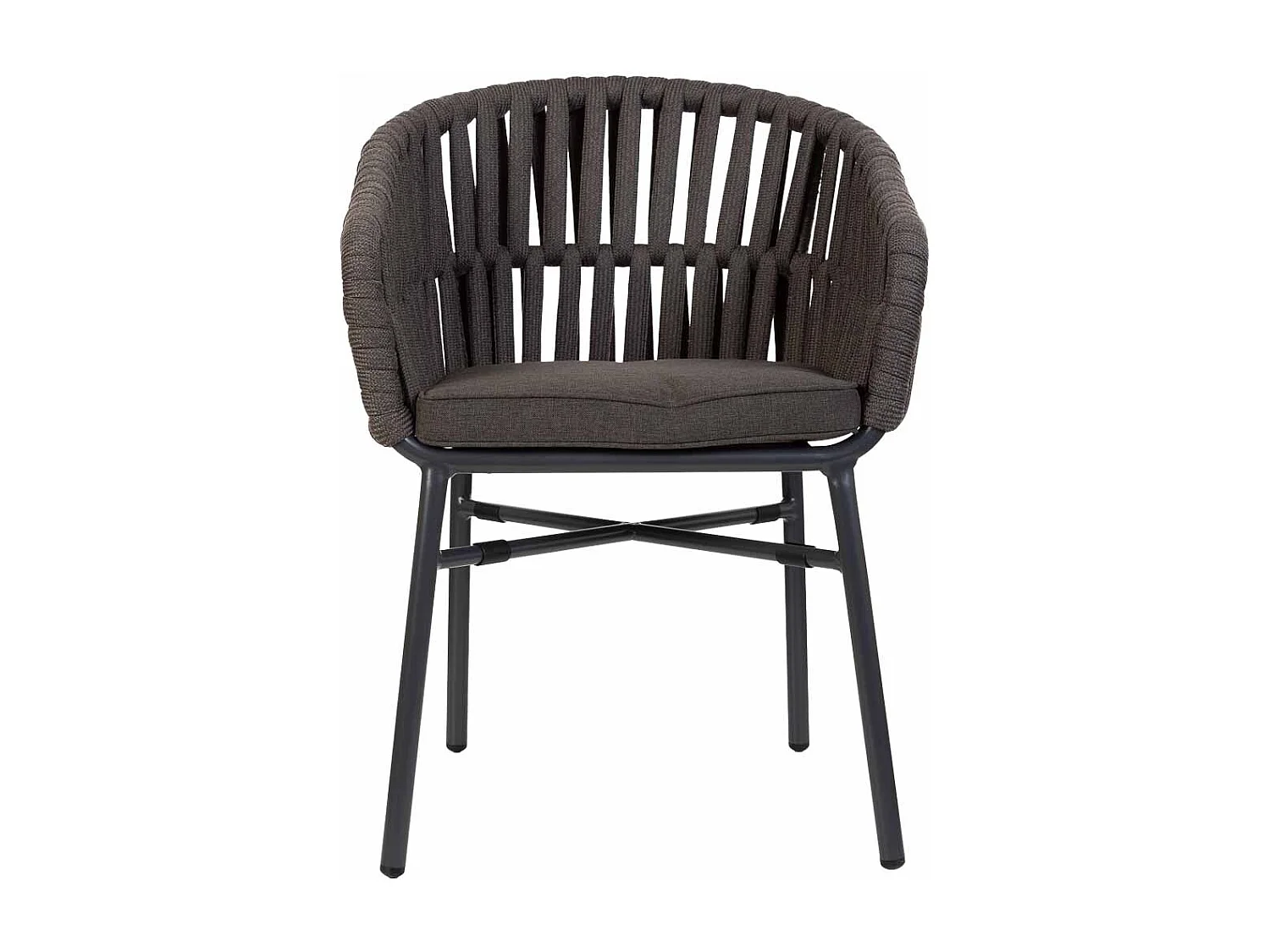 Chaise en aluminium avec corde gris 58x61x77