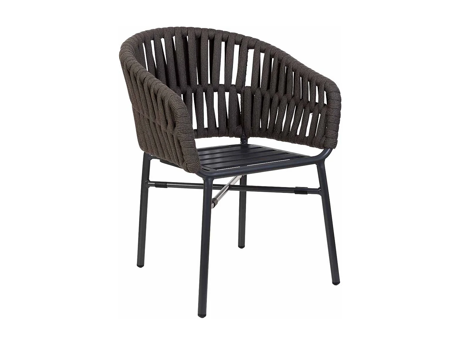 Chaise en aluminium avec corde gris 58x61x77