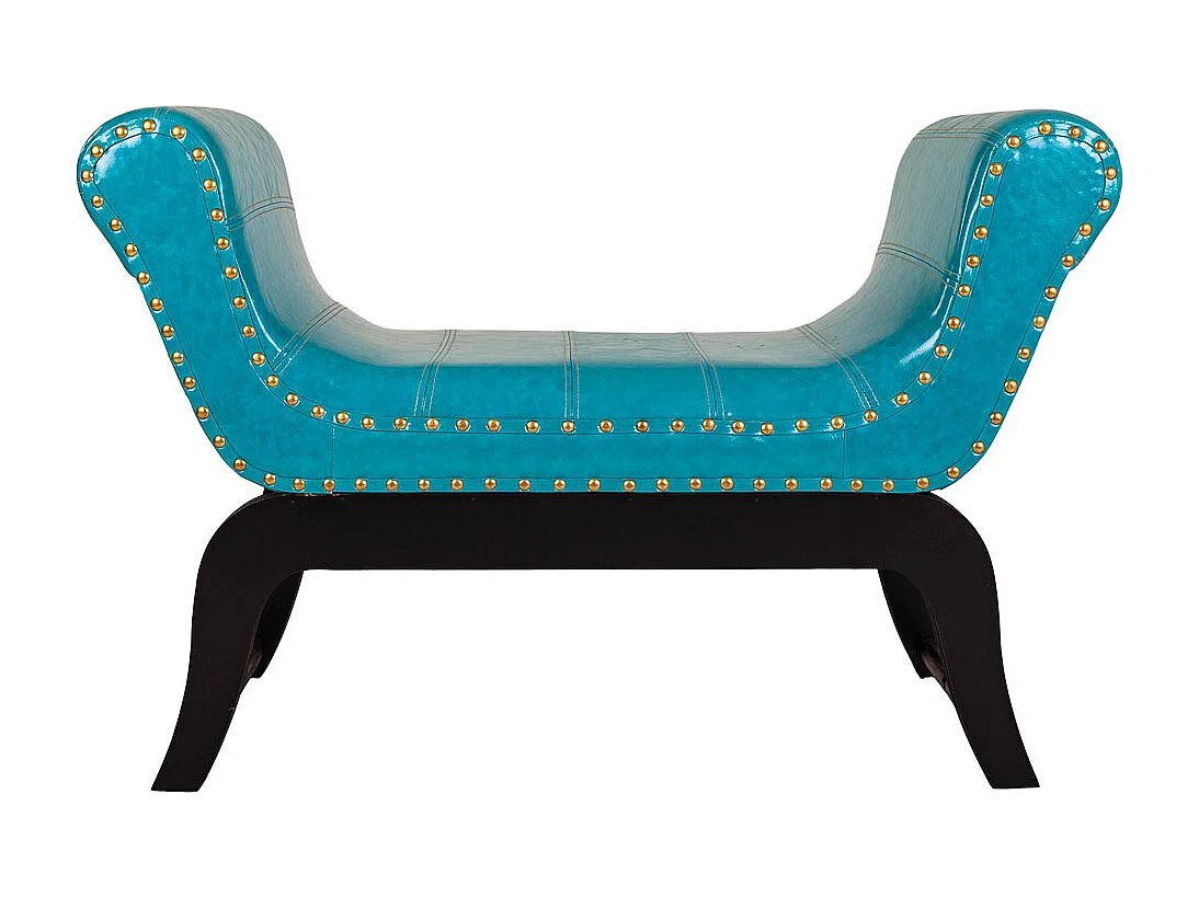 Banqueta de polipiel azul 90x40x65