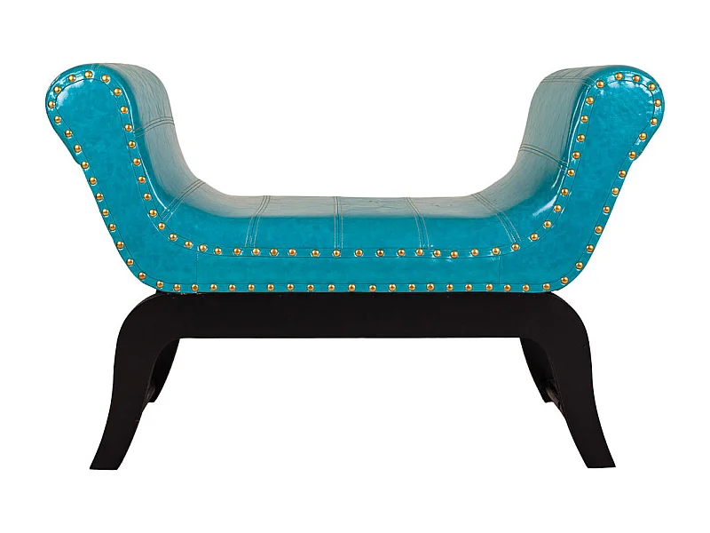 Blaue Kunstlederbank 90x40x65h cm