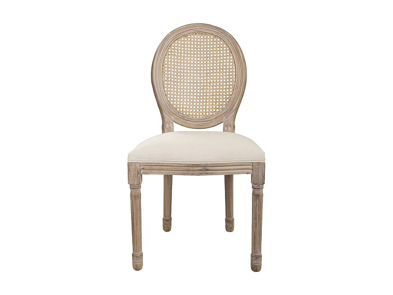 Polsterstuhl mit Rattanbezug in Beige 48x46x48/96