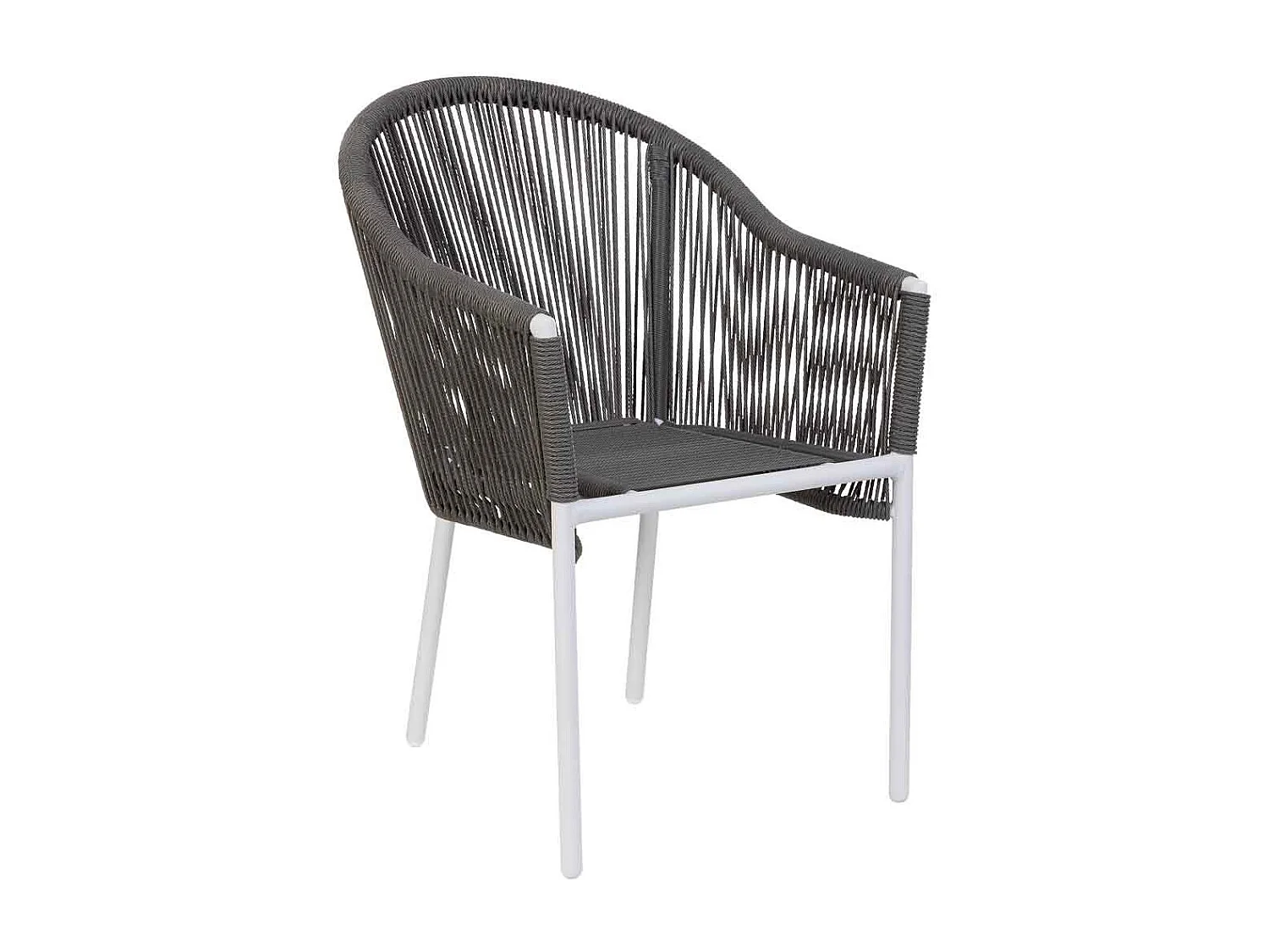 Chaise en rotin synthétique gris 57x63x84,5