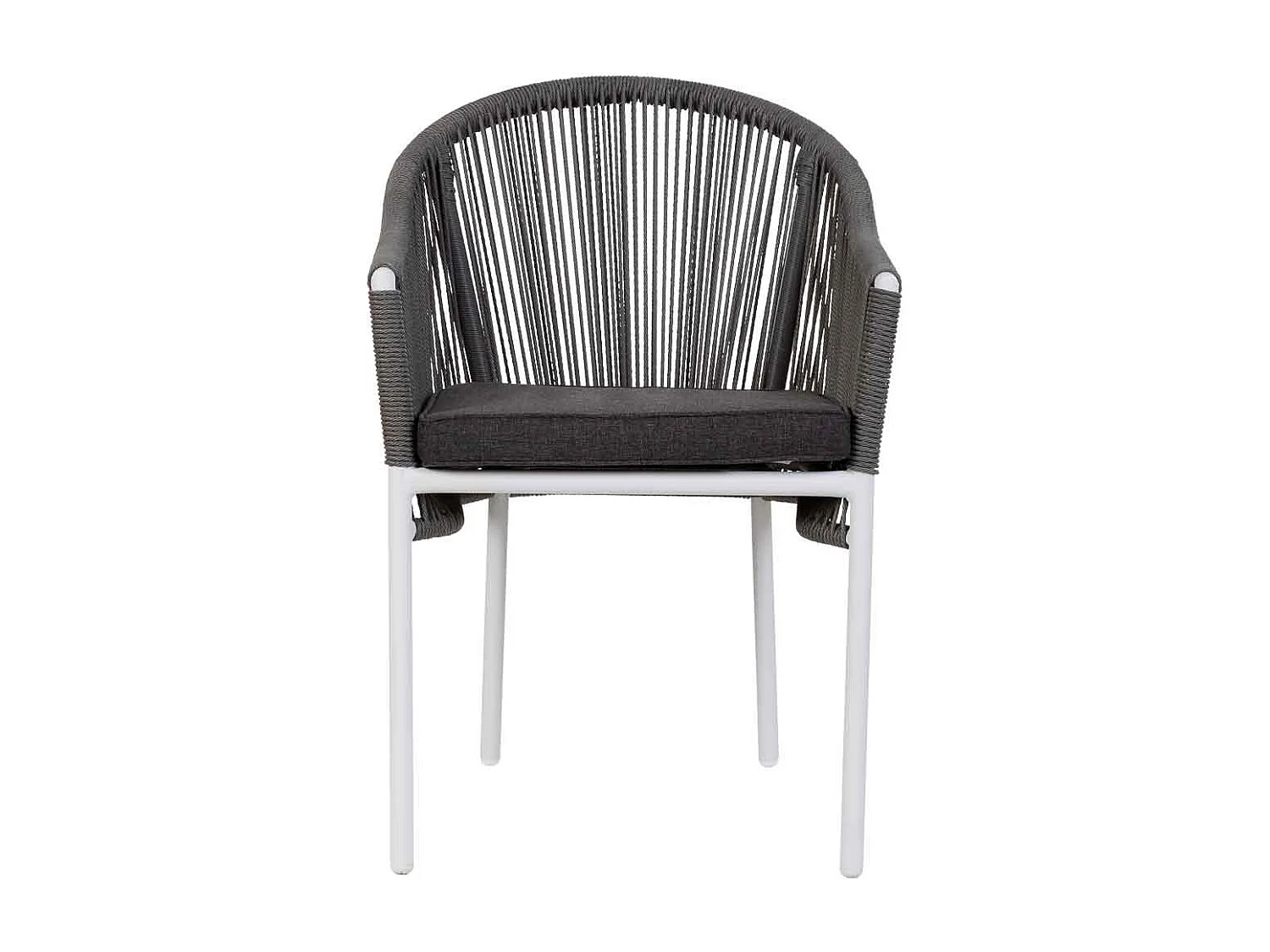 Chaise en rotin synthétique gris 57x63x84,5
