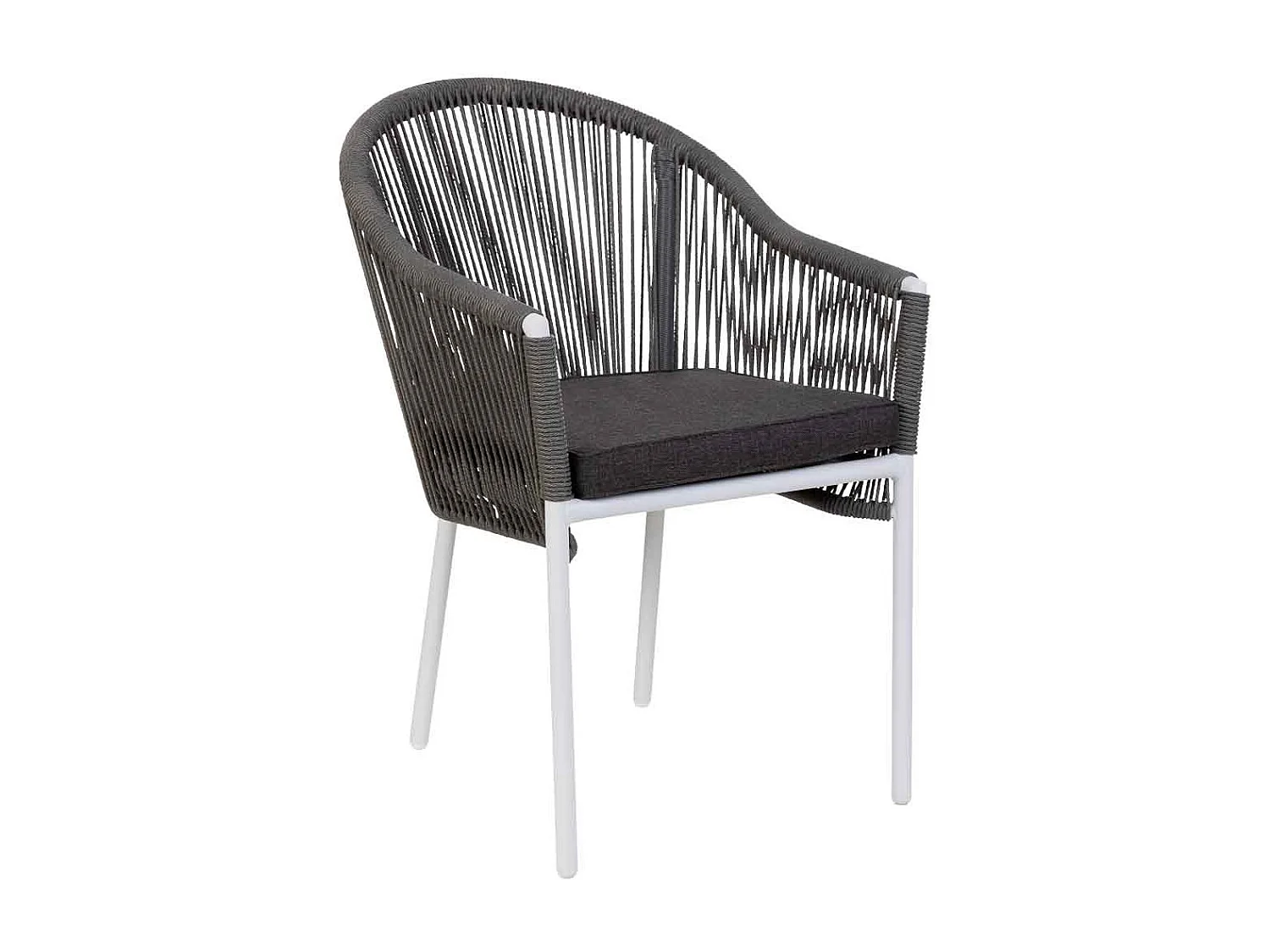 Chaise en rotin synthétique gris 57x63x84,5