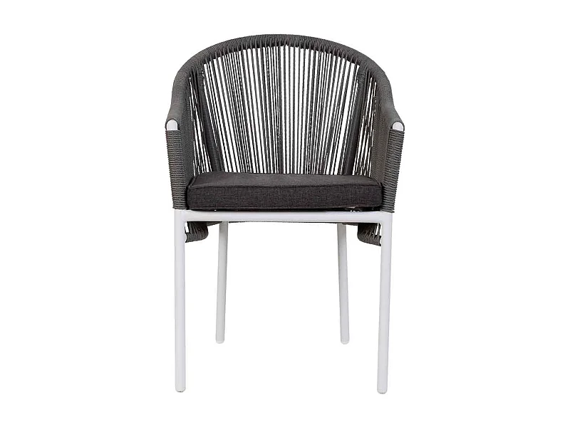 Chaise en rotin synthétique gris 57x63x84,5