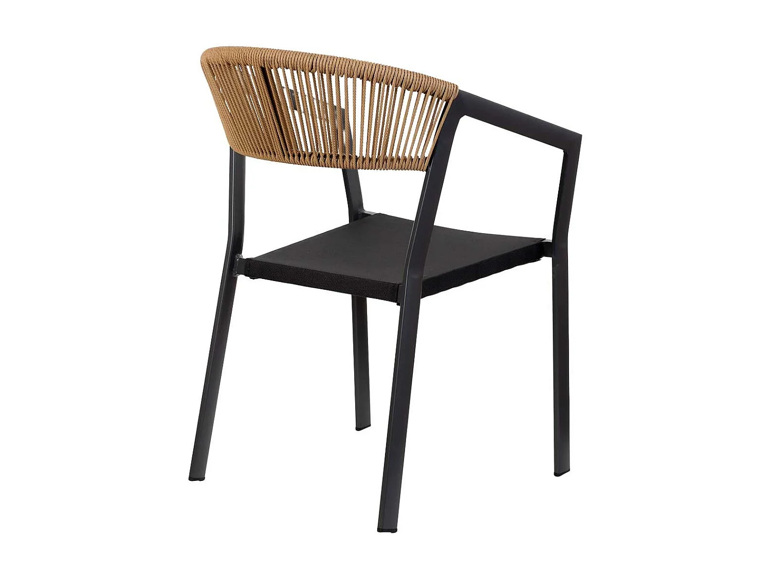 Chaise en aluminium noir 57x62x78