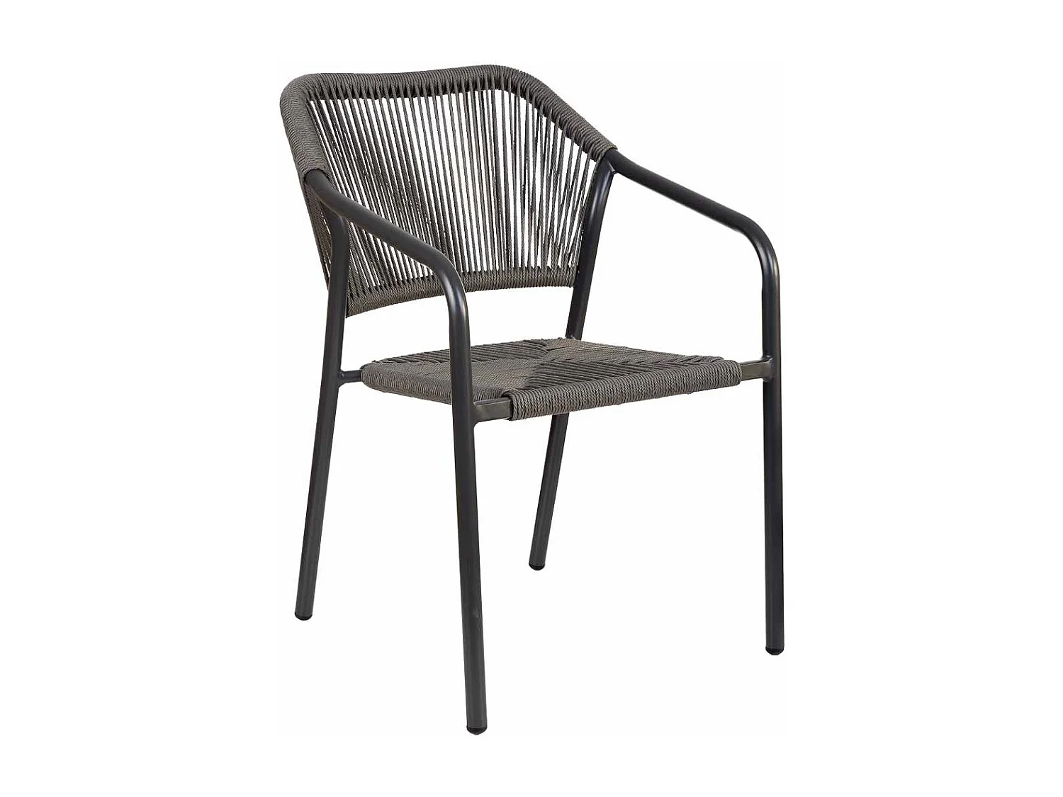 Silla de ratan sintético gris 56x60x80