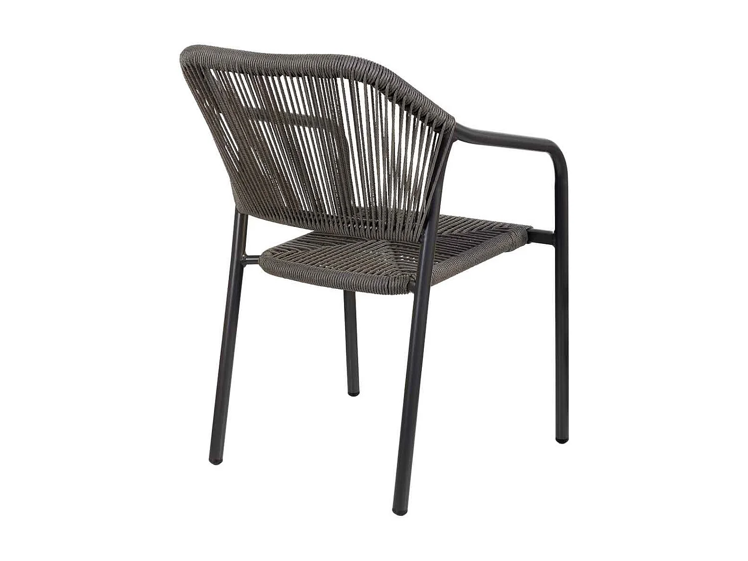 Silla de ratan sintético gris 56x60x80