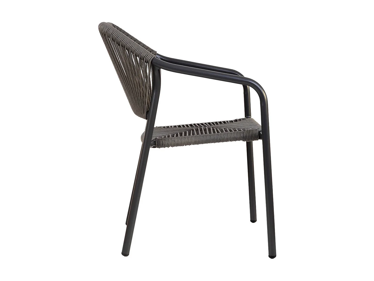 Silla de ratan sintético gris 56x60x80