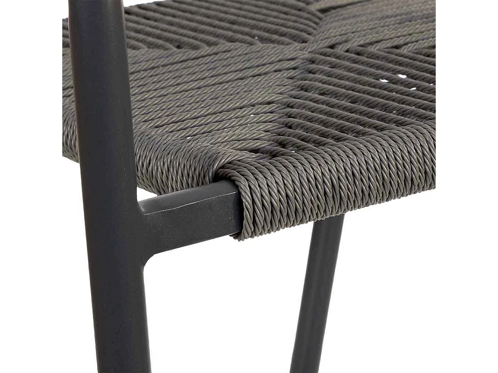 Silla de ratan sintético gris 56x60x80