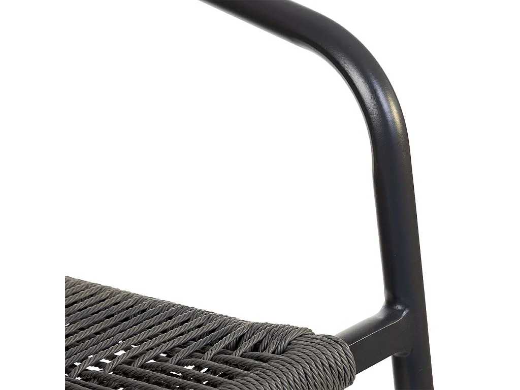 Silla de ratan sintético gris 56x60x80