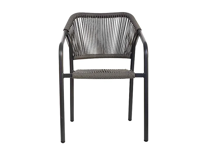 Chaise en rotin synthétique gris 56x60x80