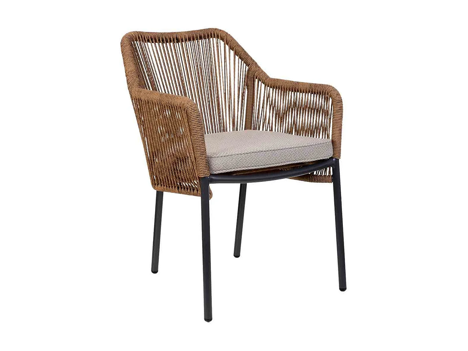 Silla de ratan sintético marrón 56x66x80