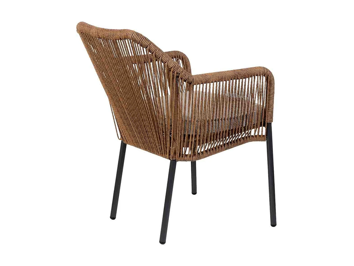 Silla de ratan sintético marrón 56x66x80