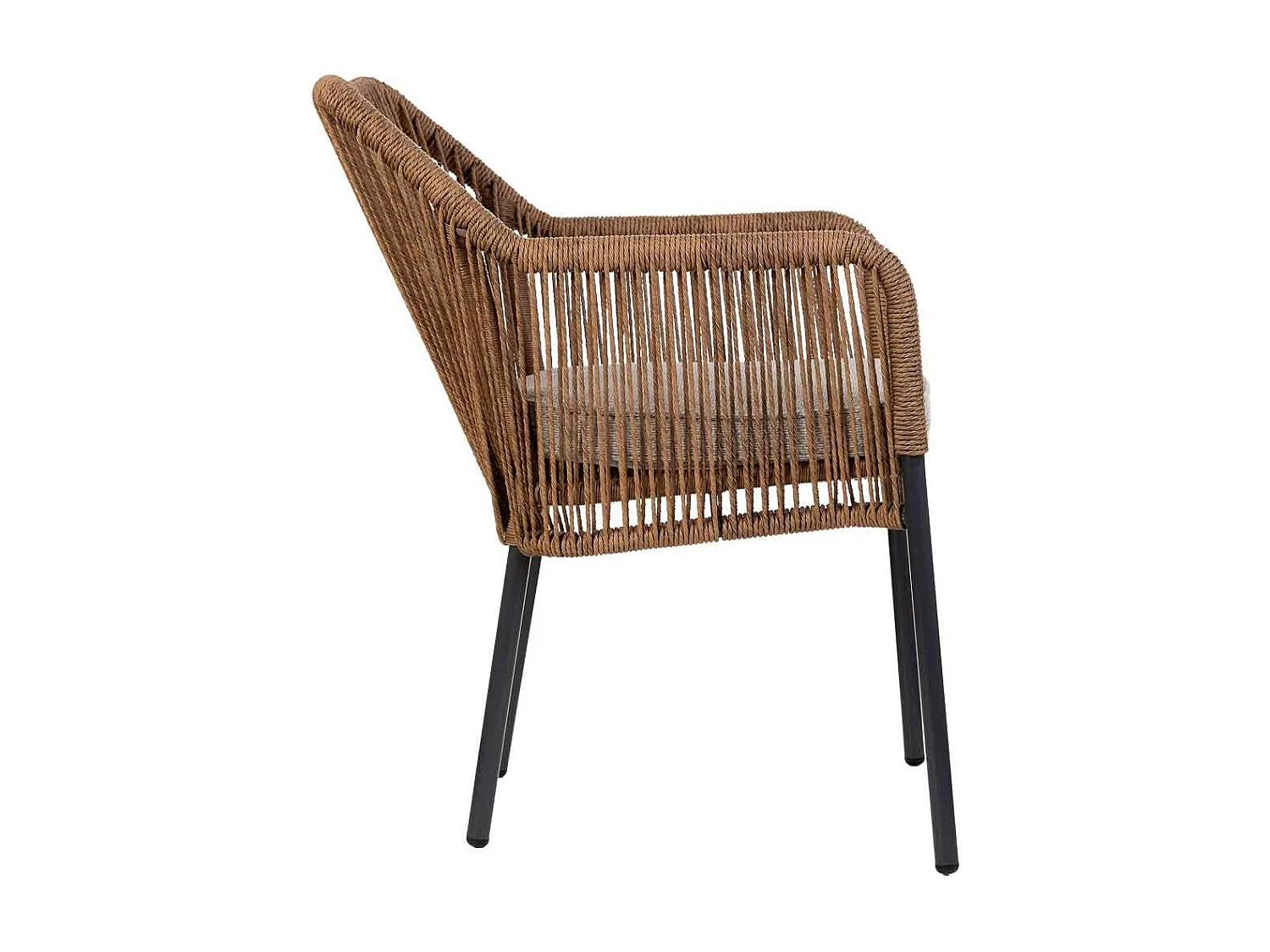 Silla de ratan sintético marrón 56x66x80