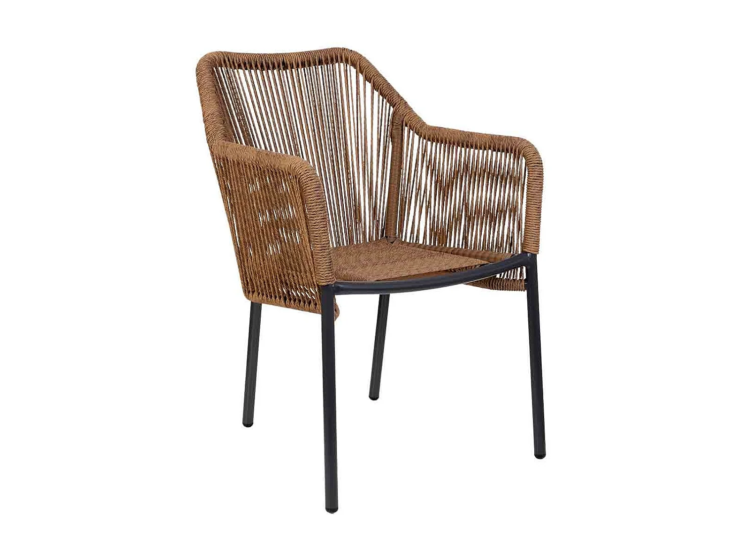Silla de ratan sintético marrón 56x66x80