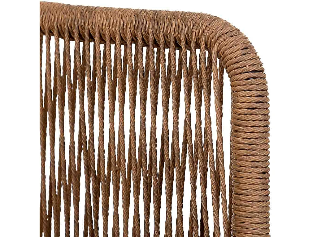 Silla de ratan sintético marrón 56x66x80
