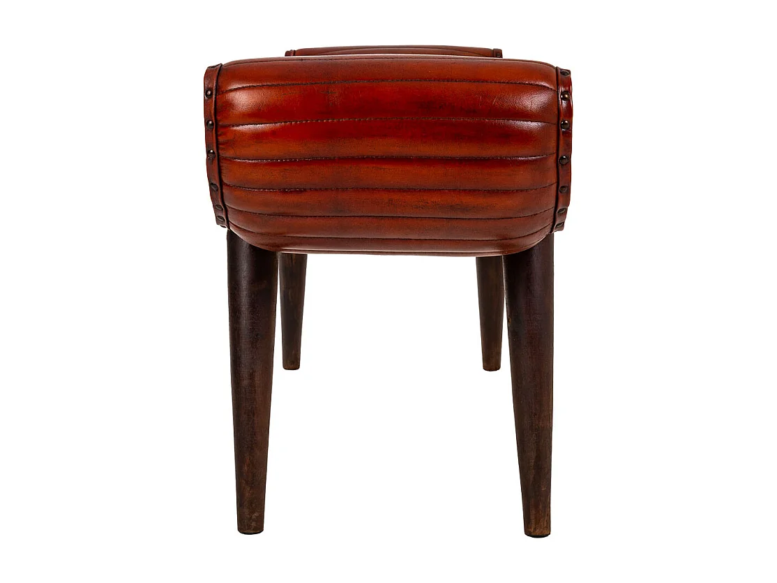 Braune Lederbank 125x51x38h cm