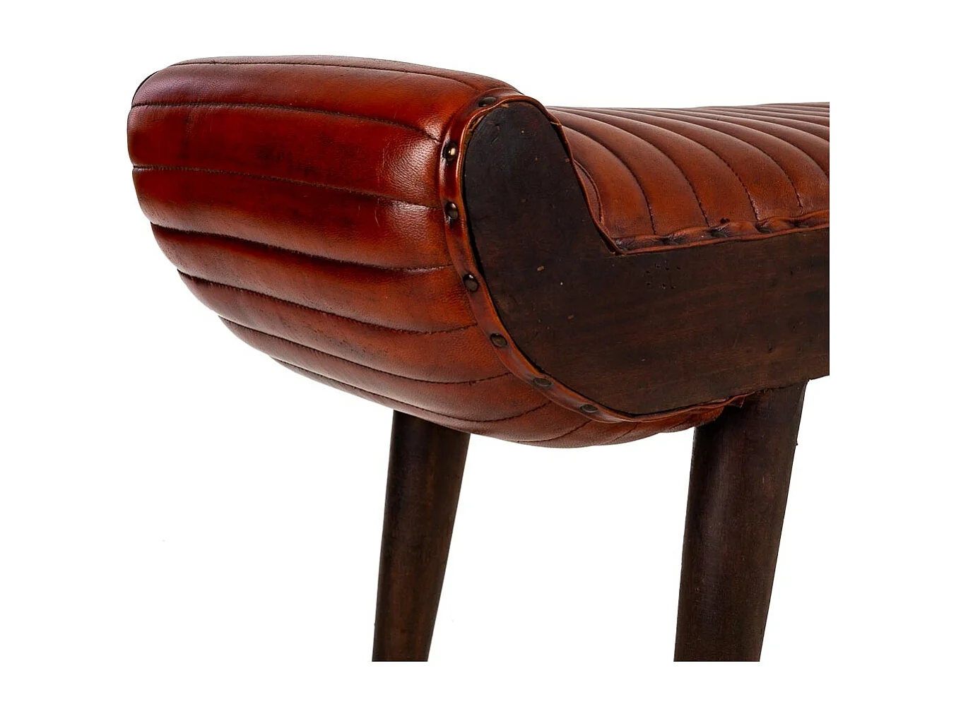 Braune Lederbank 125x51x38h cm