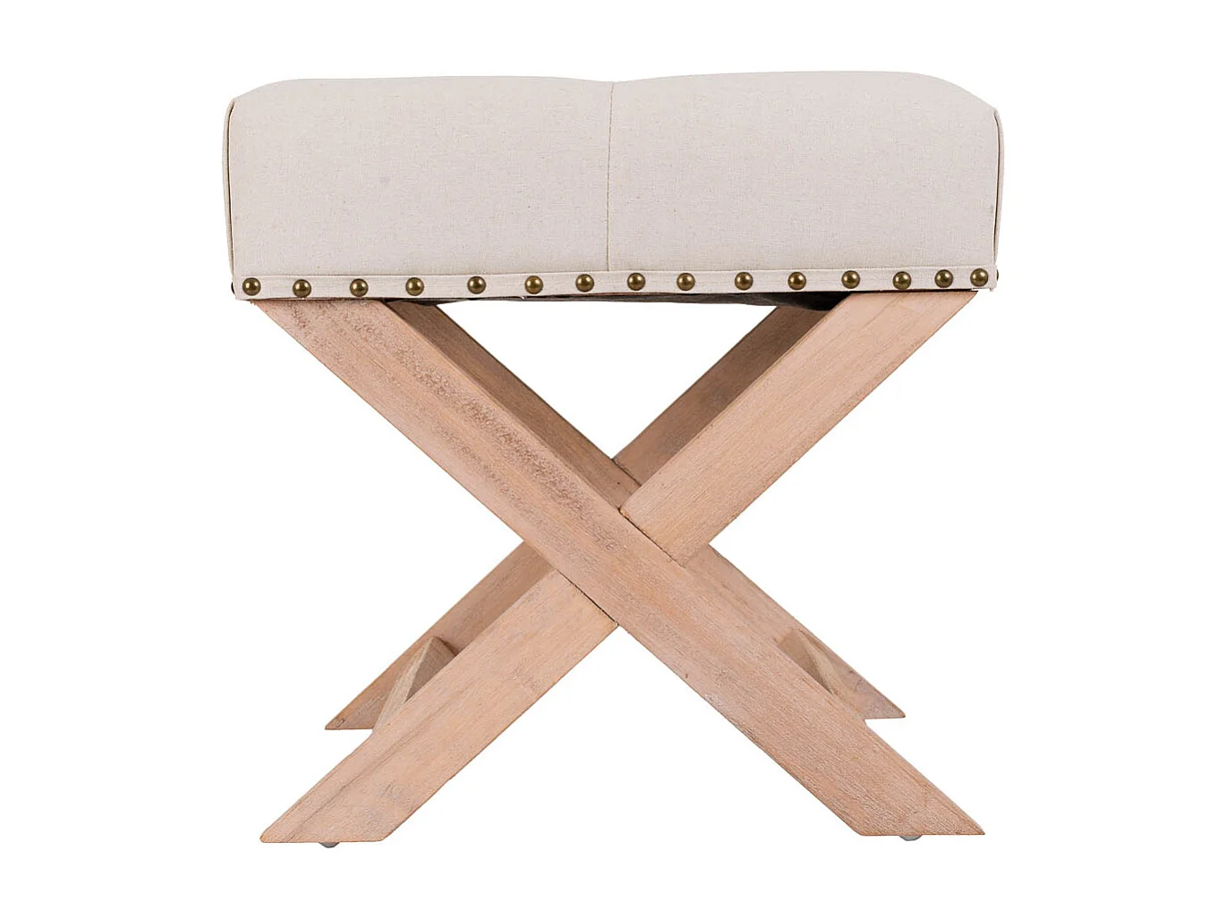 Sgabello imbottita in legno panna 49x46x46h