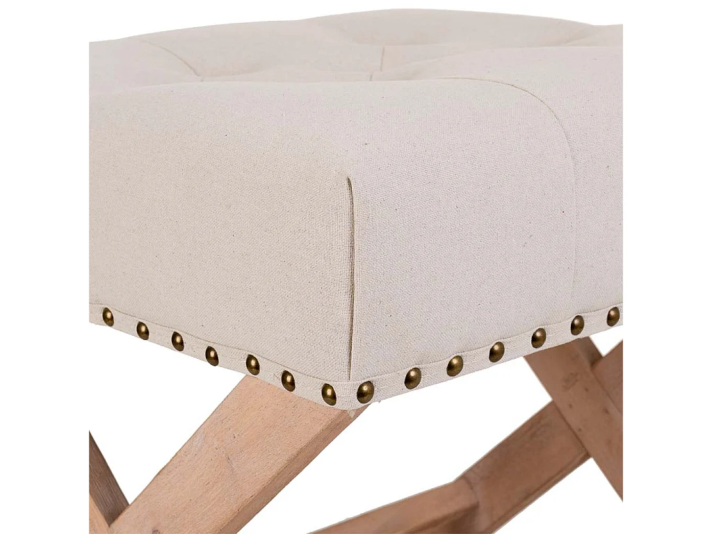 Sgabello imbottita in legno panna 49x46x46h