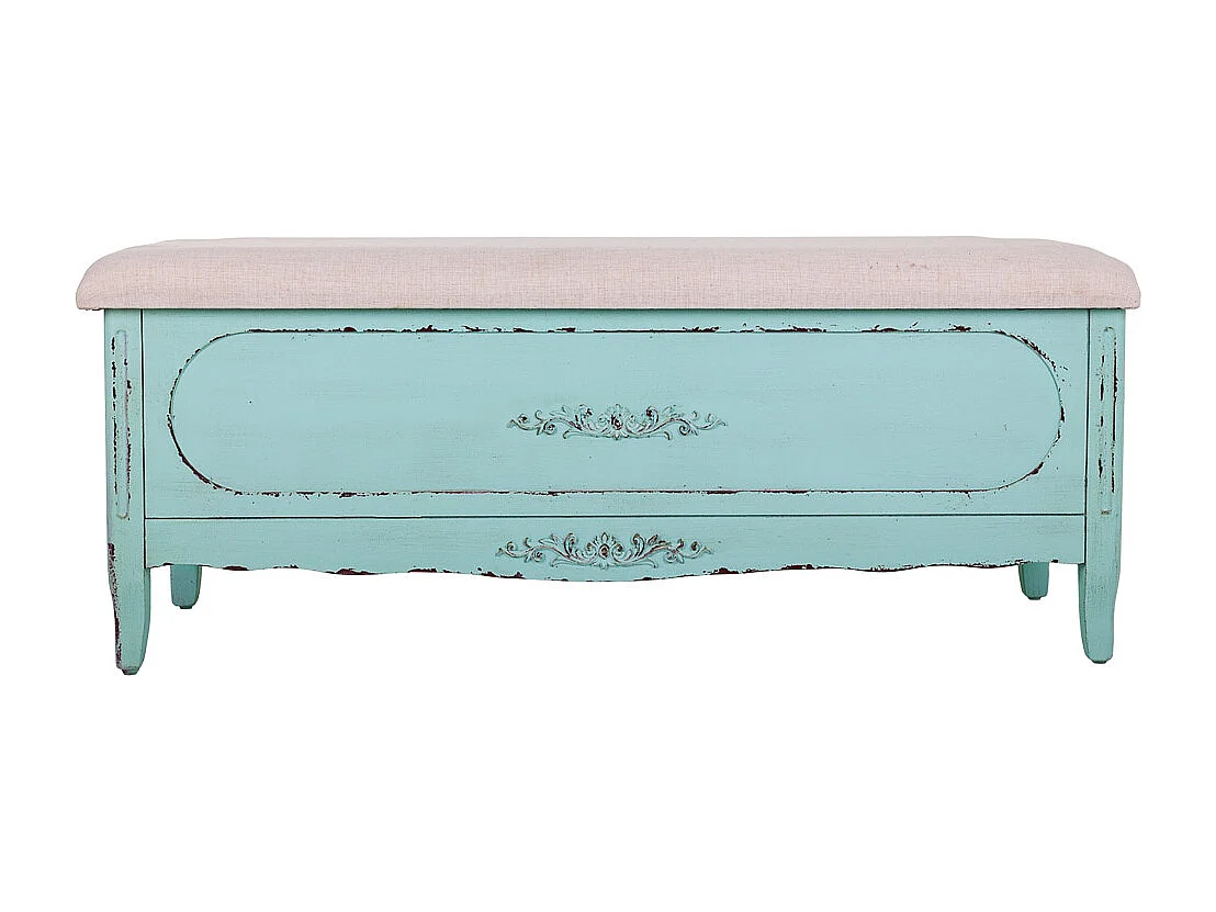 Polsterbank aus blauem Holz 120x43x48