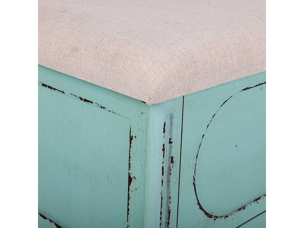 Polsterbank aus blauem Holz 120x43x48