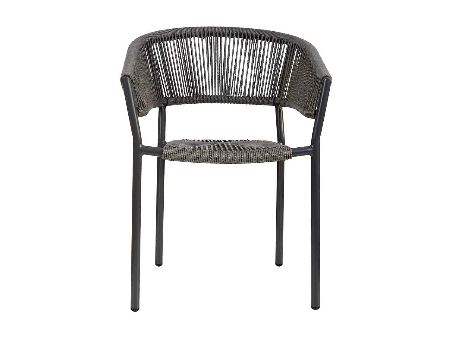 Silla de ratan sintético gris 56x61x78