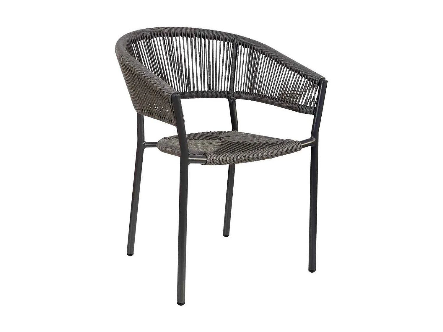 Silla de ratan sintético gris 56x61x78