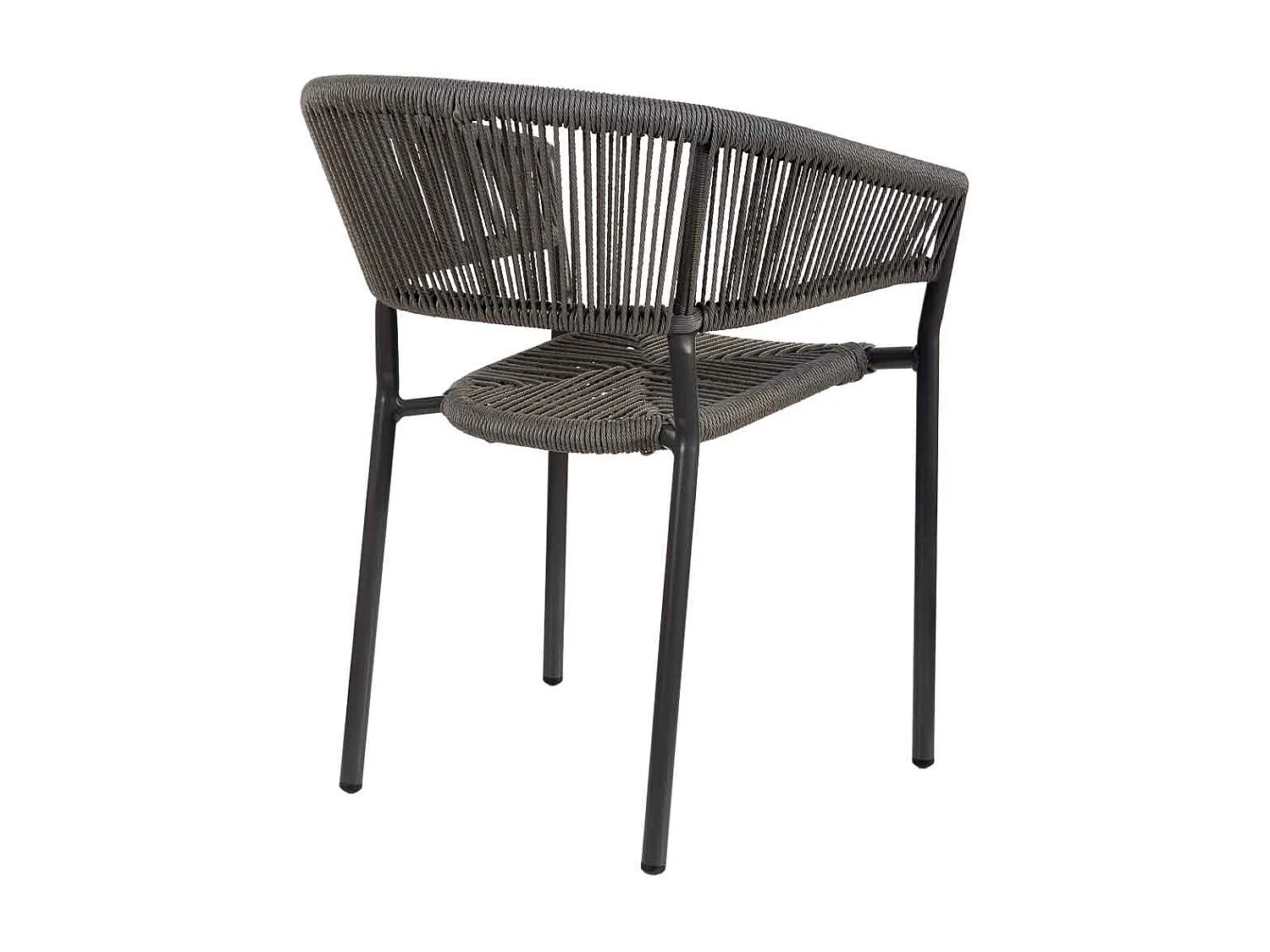 Silla de ratan sintético gris 56x61x78