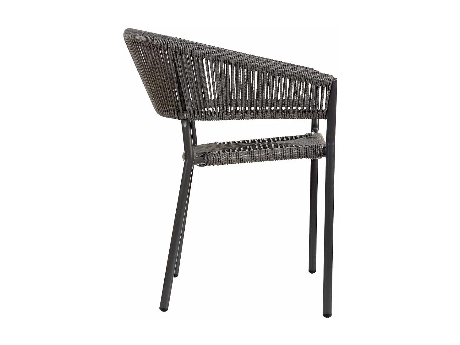 Silla de ratan sintético gris 56x61x78