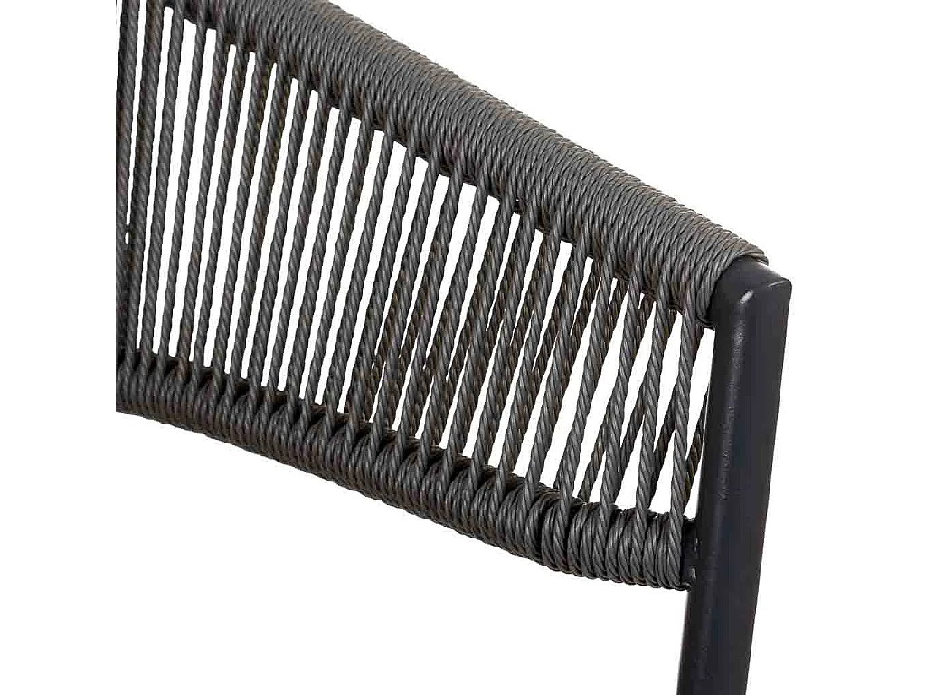 Silla de ratan sintético gris 56x61x78