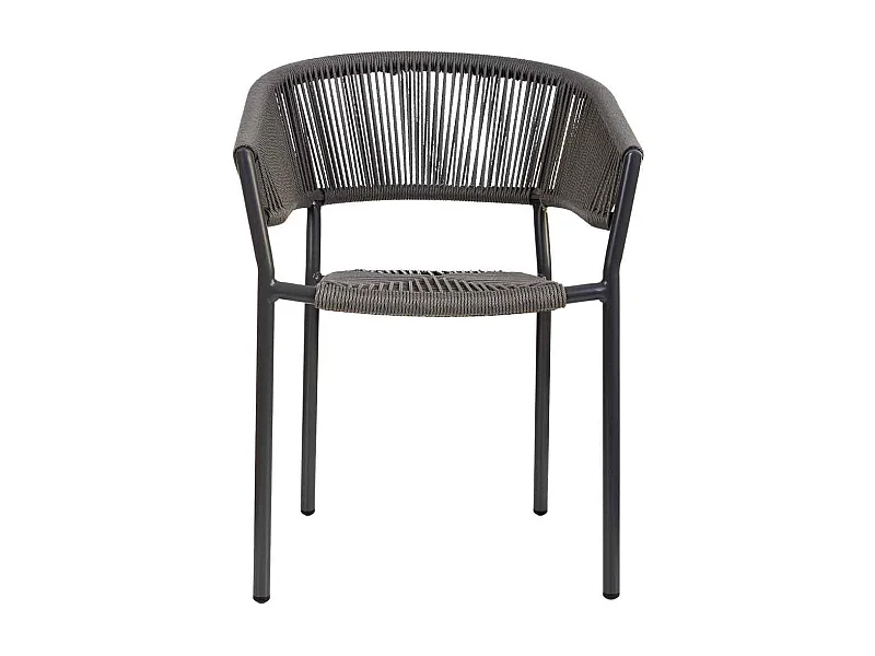 Chaise en rotin synthétique gris 56x61x78