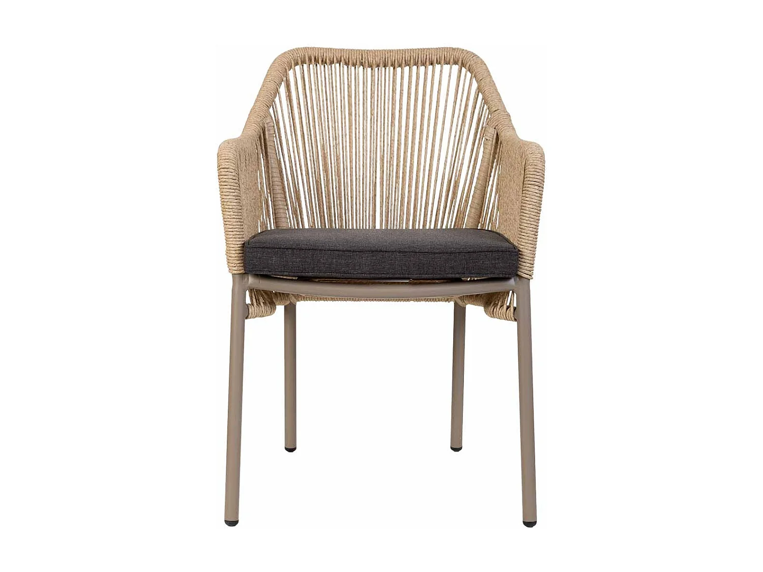 Silla de ratan sintético beige 56x66x80