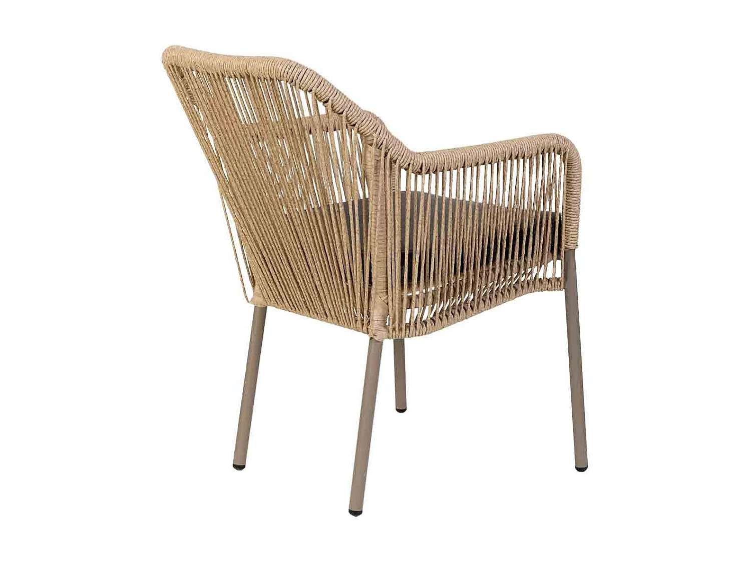 Silla de ratan sintético beige 56x66x80