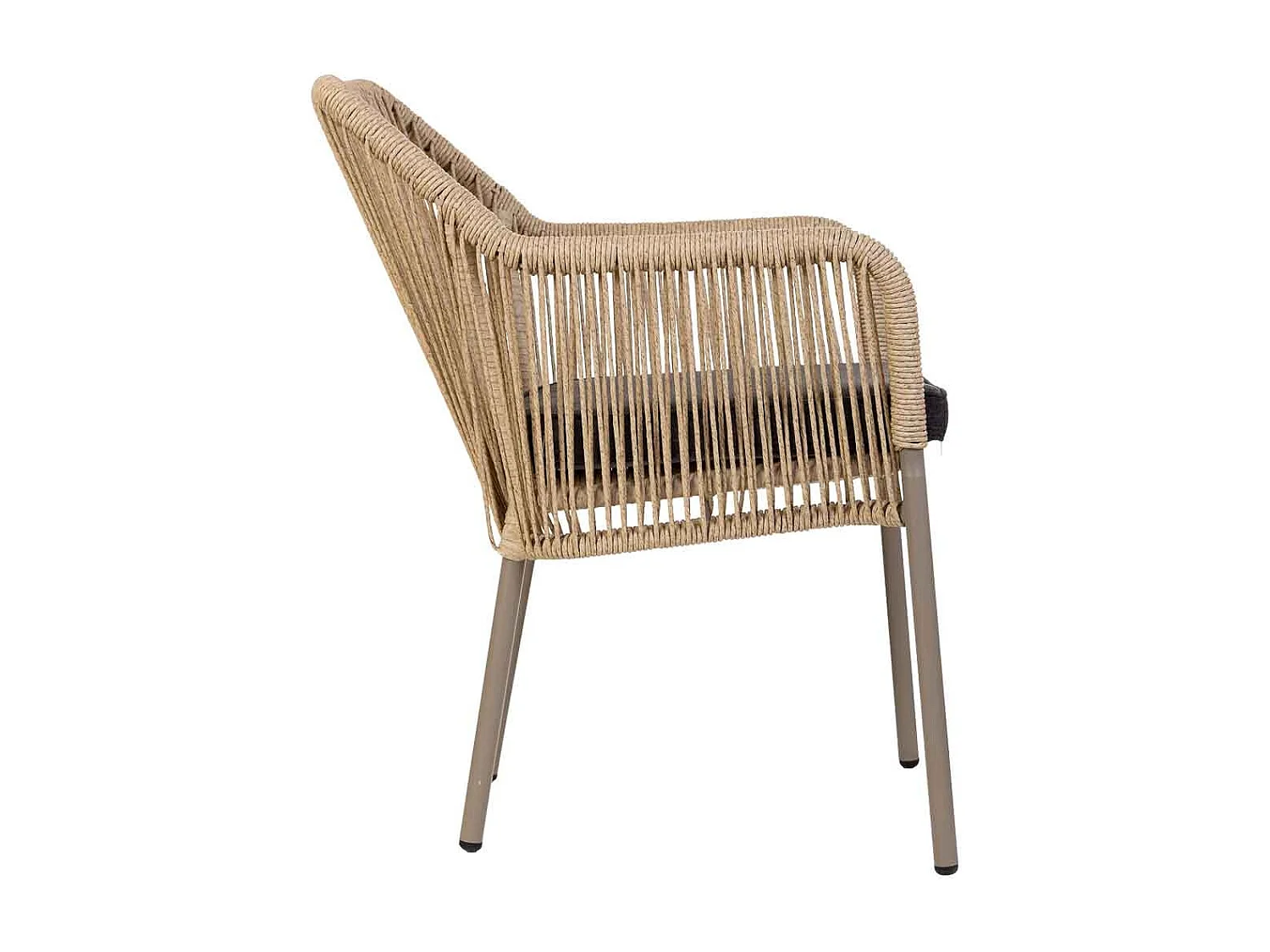 Silla de ratan sintético beige 56x66x80