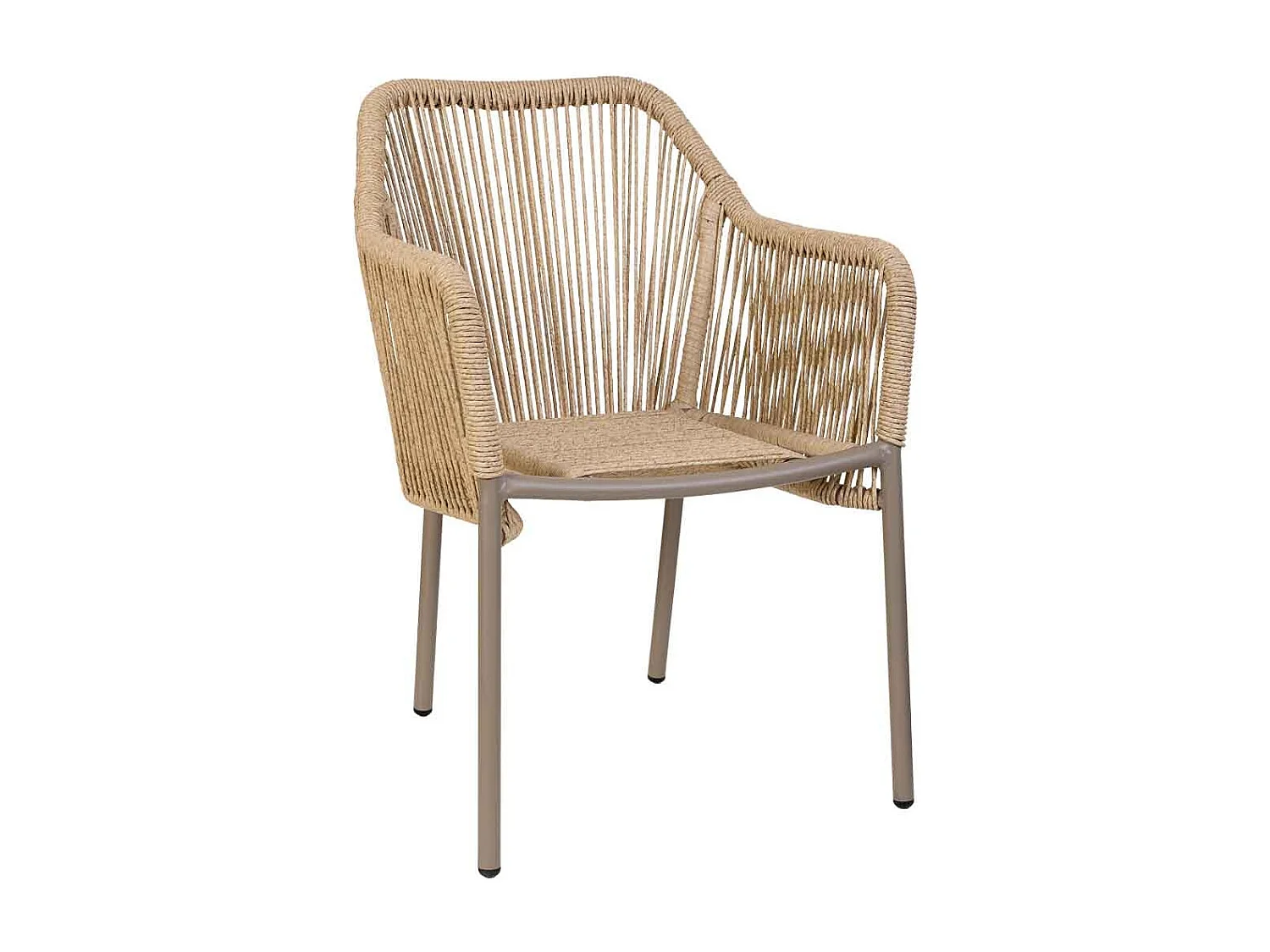 Silla de ratan sintético beige 56x66x80