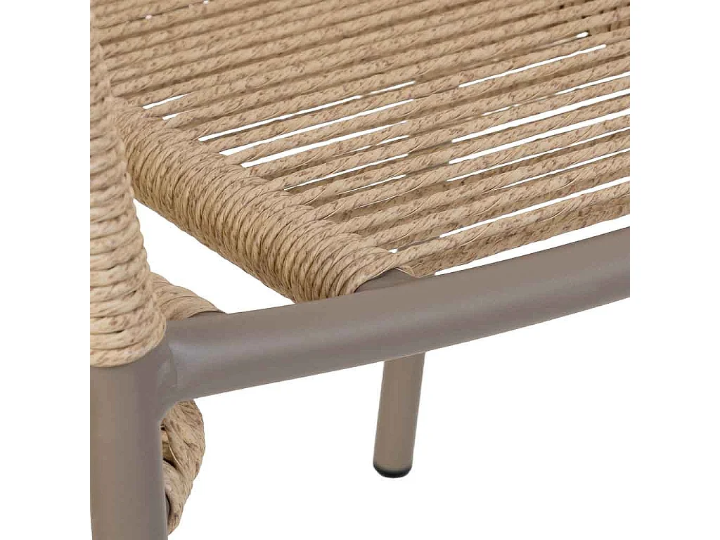 Silla de ratan sintético beige 56x66x80
