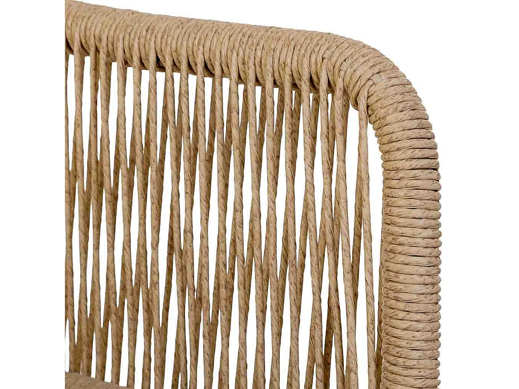 Silla de ratan sintético beige 56x66x80