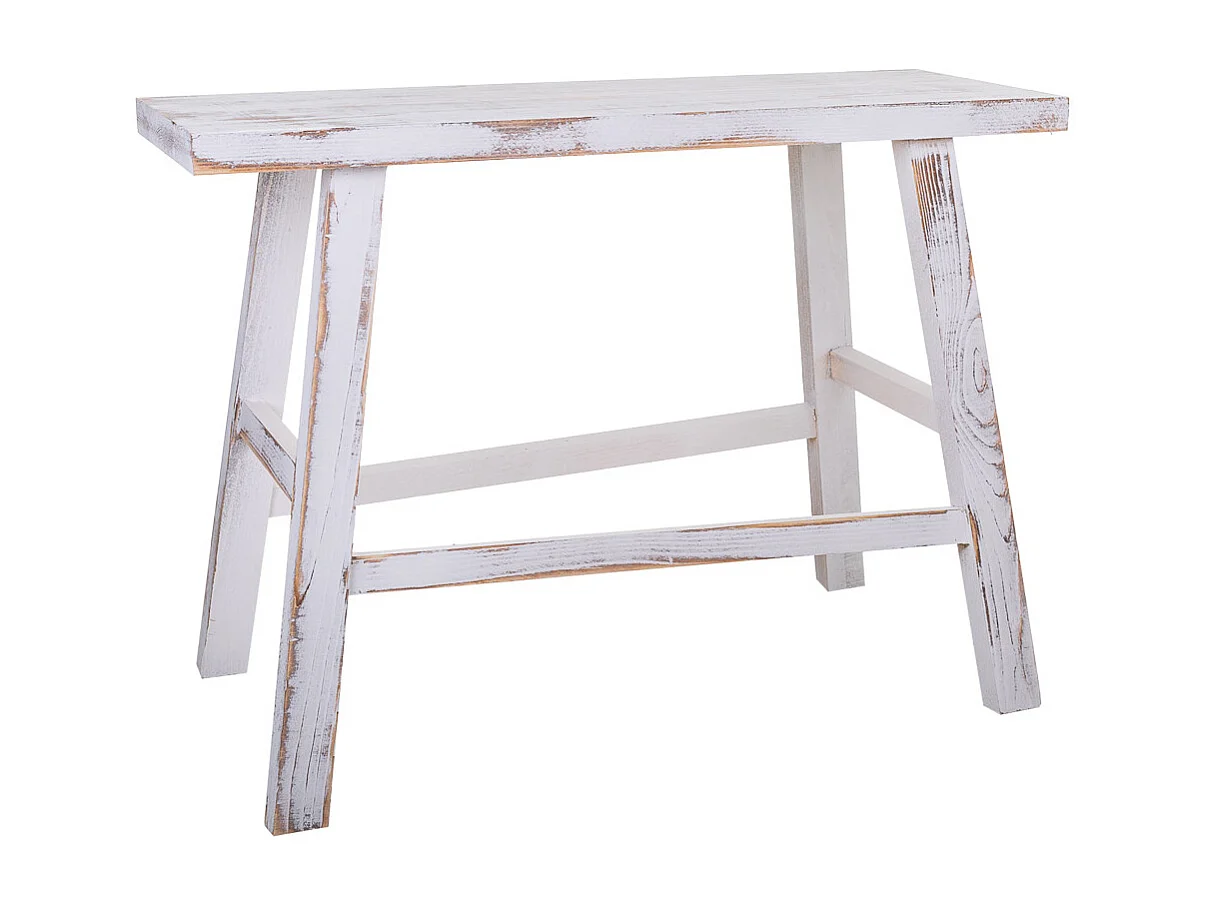 Sgabello in legno bianco 70x25x50h