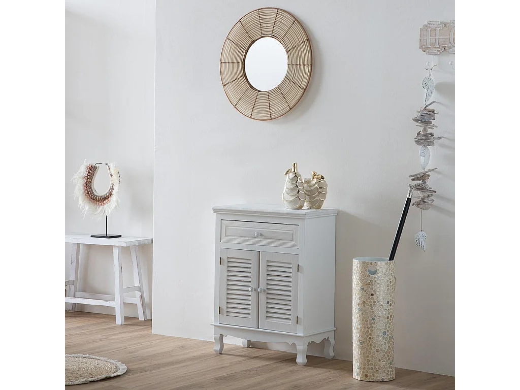 Sgabello in legno bianco 70x25x50h