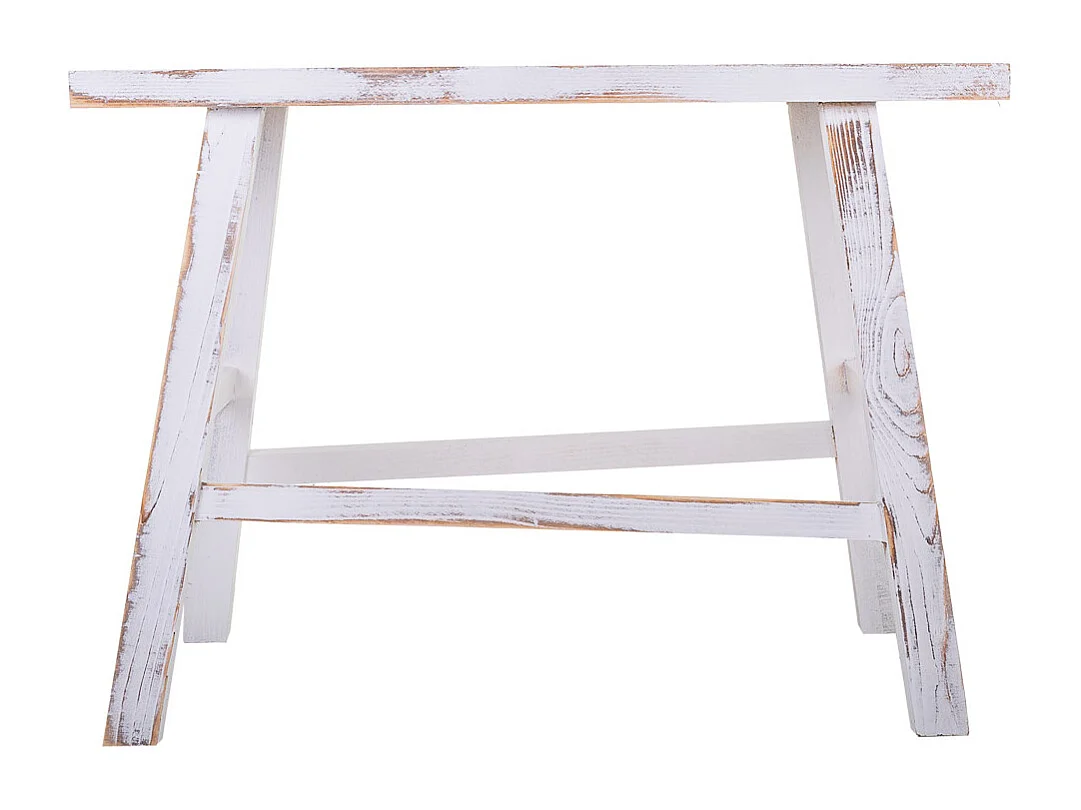 Sgabello in legno bianco 70x25x50h