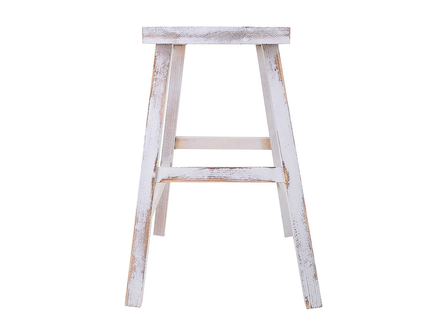 Sgabello in legno bianco 70x25x50h