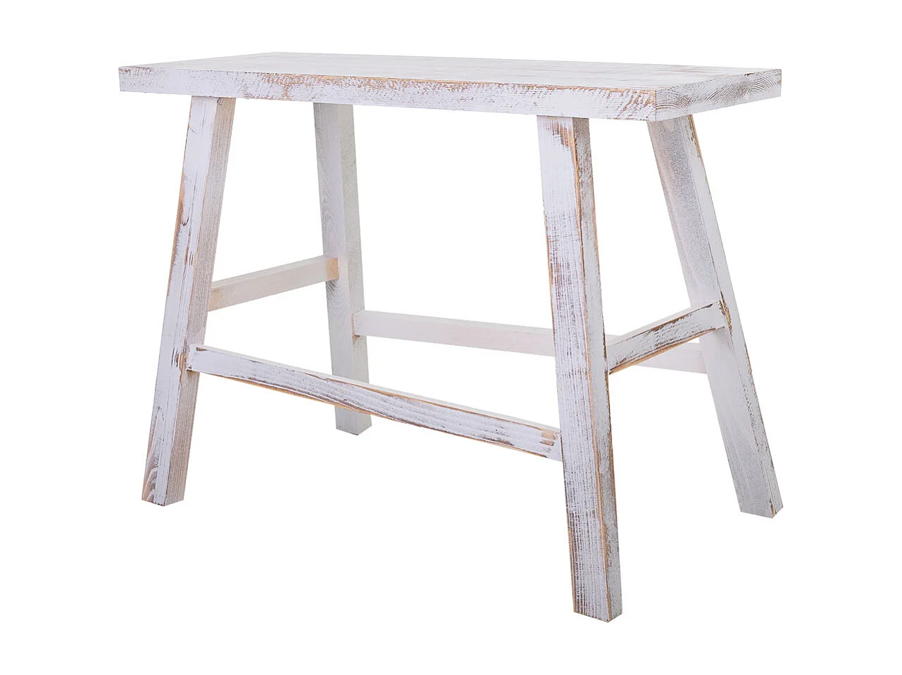 Sgabello in legno bianco 70x25x50h