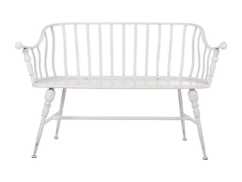 Weiße Metallbank 128x53x86h cm